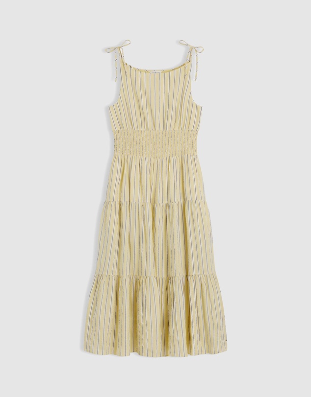 Tommy Hilfiger - Seersucker Smock Tie Strap Midi Dress