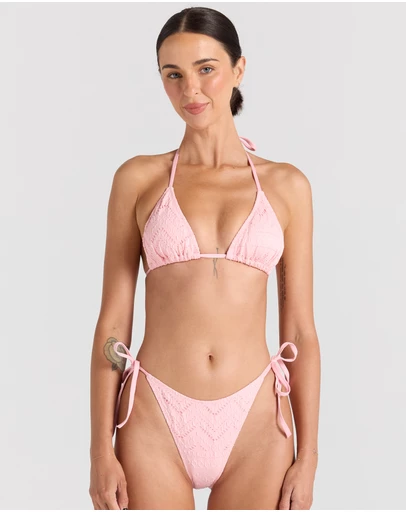 Poolside Paradiso - Sundream String Tie Bikini Top - Musk