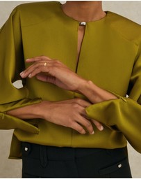 REISS - ATELIER Mina Satin Turn-Lock Top