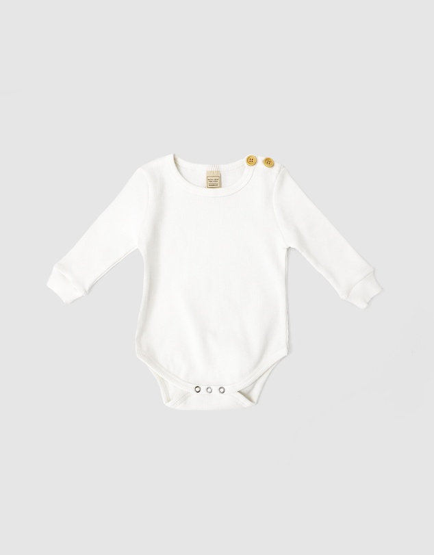 WITH LOVE FOR KIDS - Basics Thick Ribbed Long Sleeve Onesie - Babies