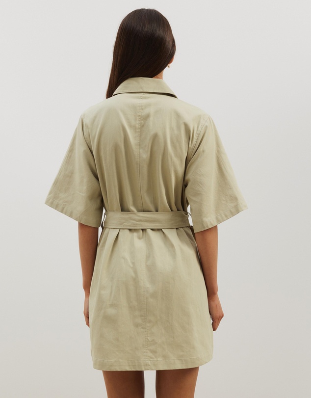 Atmos&Here - Amy Cotton Drill Mini Shirt Dress
