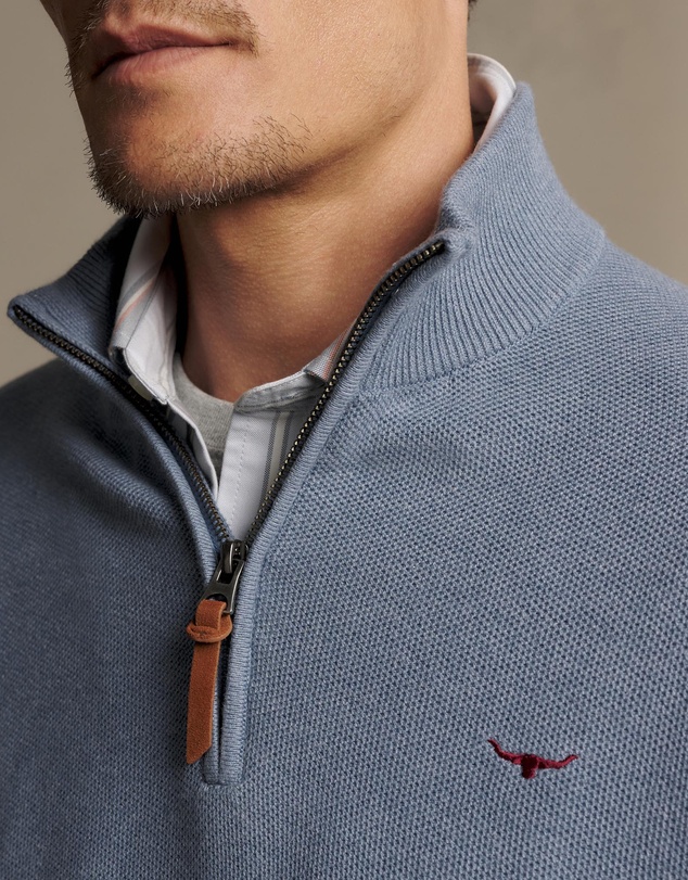 R.M.Williams - Warner Popcorn Quarter Zip Knit