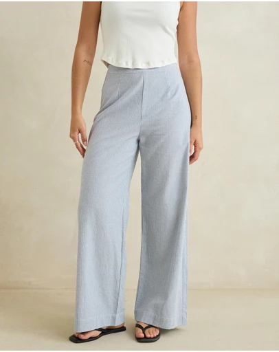 Rhythm - Valley Stripe Wide Leg Pants - ICONIC EXCLUSIVE