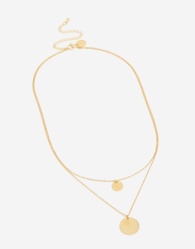 Lovisa - Waterproof Gold Plated Stainless Steel Disc Layered Necklace