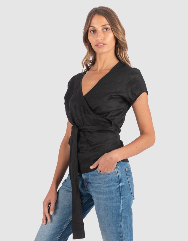 CAMIXA - VERONICA Wrap Linen Shirt