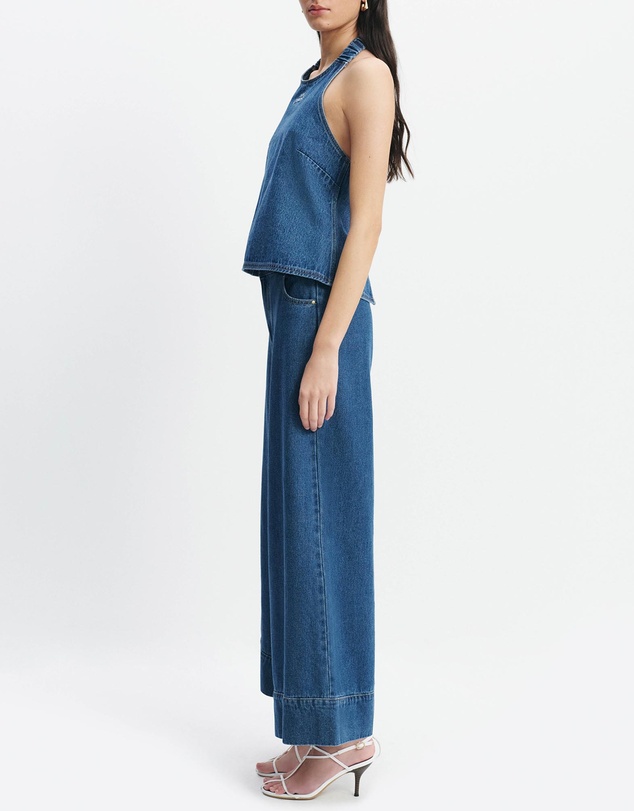 Aje Studio - Kendall Denim Halter Top