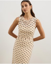 Atmos&Here - Sana Polkadot Mesh Midi Dress