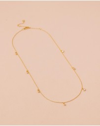 Bianc - Scattered CZ Bezel Drop Necklace