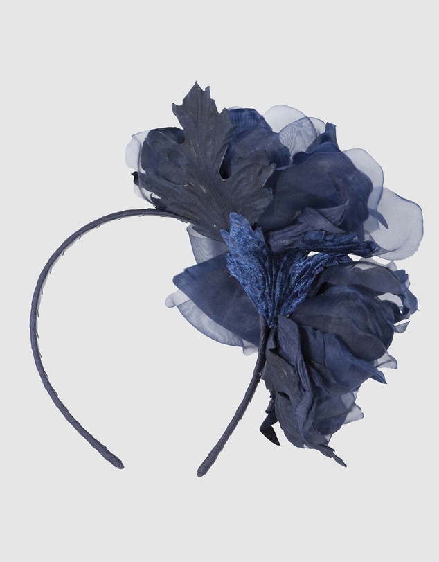 Fillies Collection - Large Navy Flowers Headband