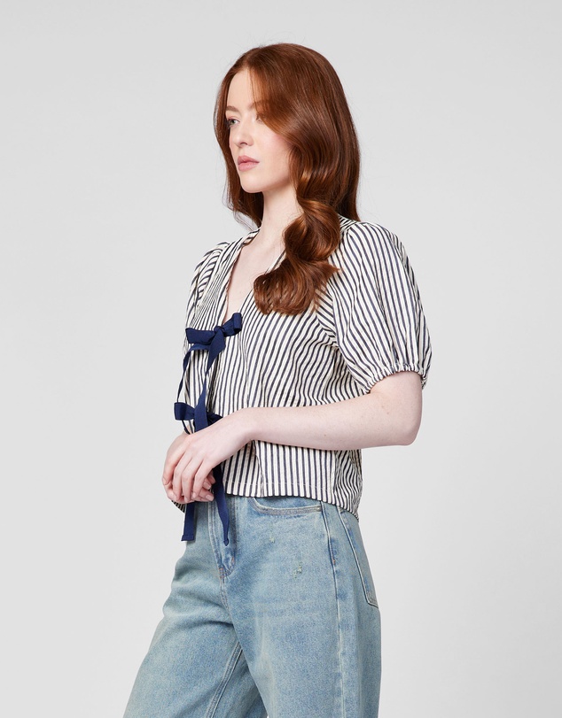 MVN - Stripe Tie Up Top
