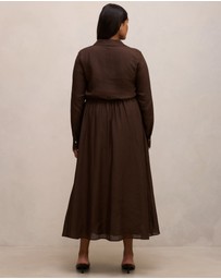 Forever New Curve - Francesca Curve Button Shirt Midi Dress
