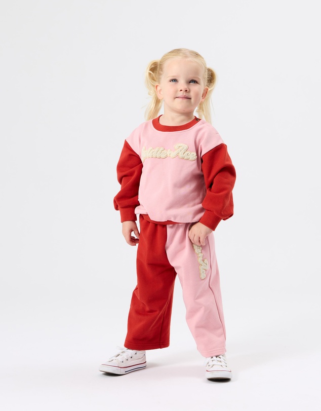 Goldie + Ace - Comfy Embroidered Wide Leg Sweatpants - Babies-Kids