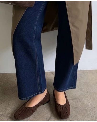 Atmos&Here - Amber Round Toe Suede Ballet Flats