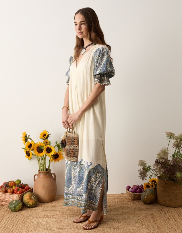 BOTEH - Arcadia Paisley Puff Sleeve Maxi Dress