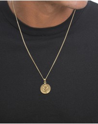 Kuzzoi - ICONIC EXCLUSIVE - Necklace Men Flower Pendant 925 Sterling Silver Gold-Plated