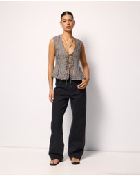 AERE - Linen Tie Front Top