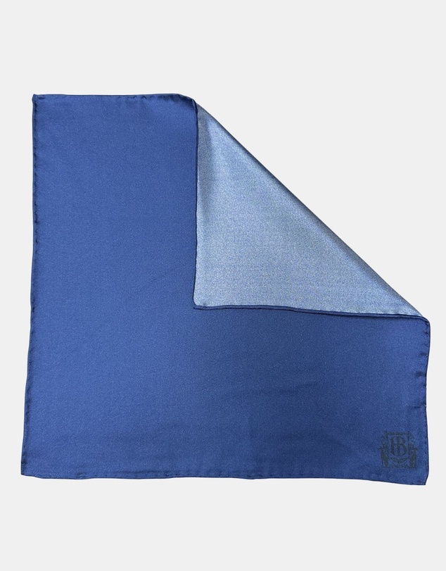 Henry Bucks - HENRY Bucks Plain Crest Pocket Square NAVY