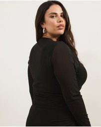 Atmos&Here Curvy - Sari Mesh Maxi Dress