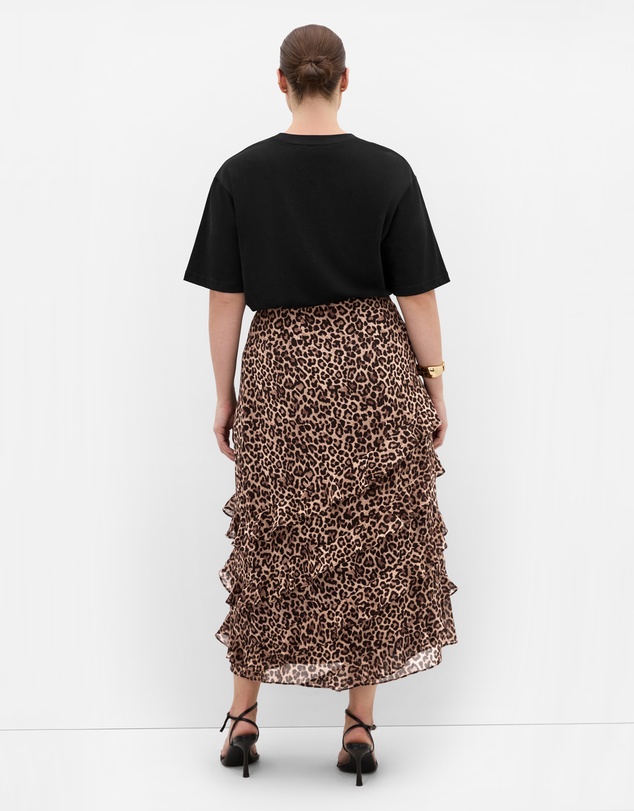 City Chic - Skai Leopard Print Maxi Skirt