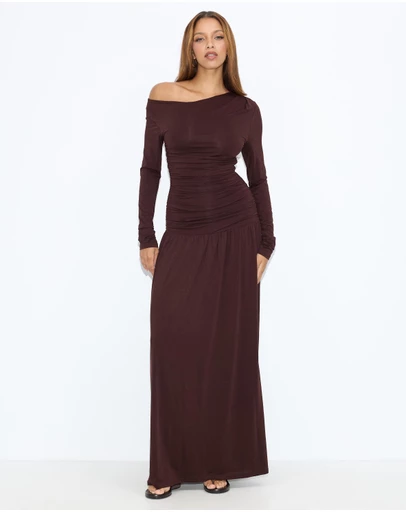 Dazie - She's All That LS Jersey Maxi Dress