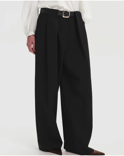 Source Unknown - Matteo Belted Tuck Trousers