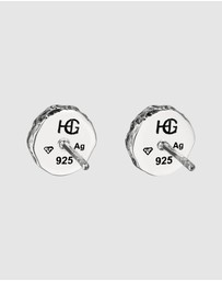 Haze & Glory - ICONIC EXCLUSIVE - Earrings Stud Men Brown Jasper 925 Sterling Silver