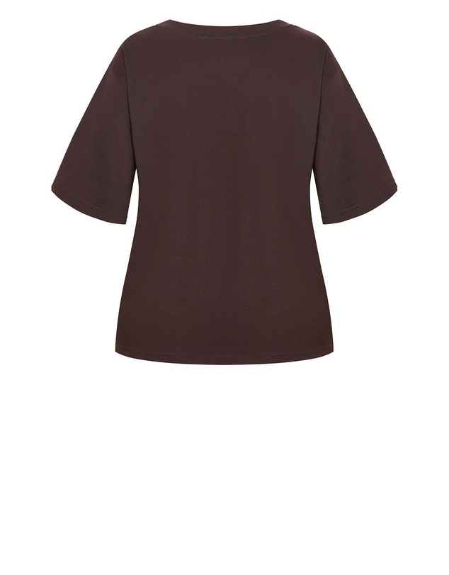 City Chic - Oversized V Neck Tee