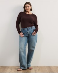 Atmos&Here Curvy - Rumi LS Fitted Rib Knit Top