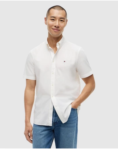 Tommy Hilfiger - Regular Fit Washed Poplin Short Sleeve Shirt