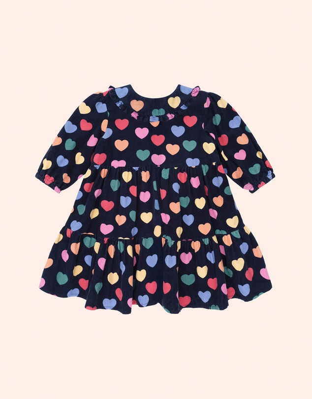Huxbaby - Multi Hearts Cord Dress - Babies-Kids