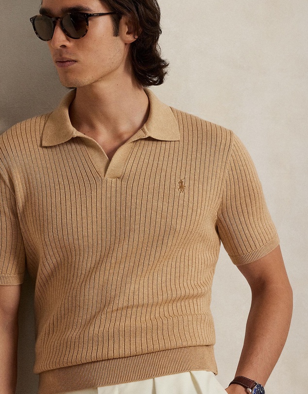 Polo Ralph Lauren - Rib-Knit Cotton Johnny-Collar Sweater