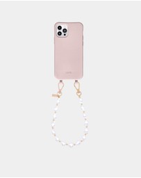 LOUVE COLLECTION - Dusty Pink Phone Case + Daisy Pearl Wristlet