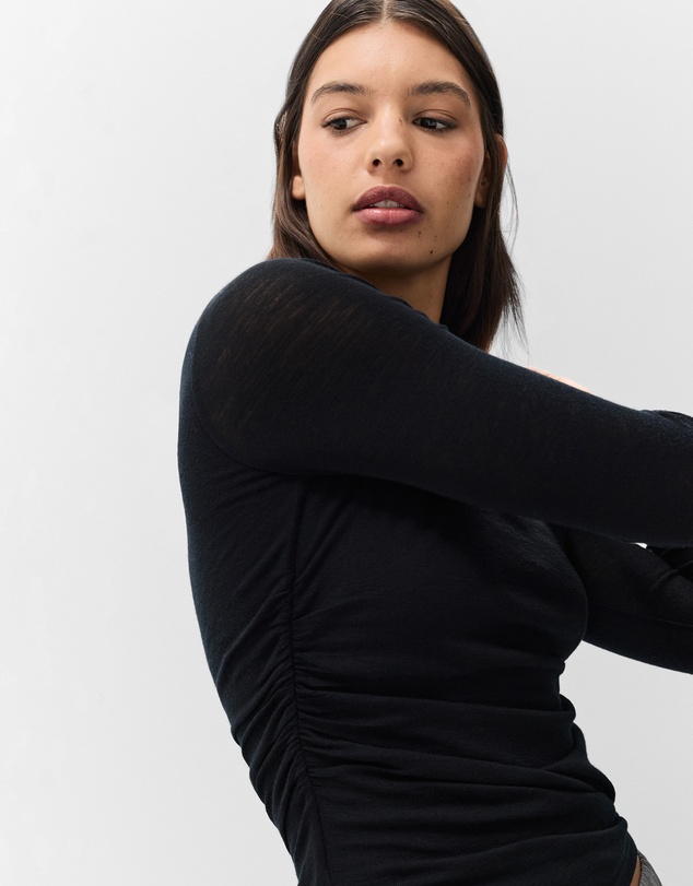 UNISON - Merino Drape Detail Top