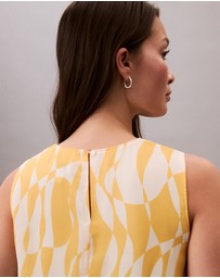 Calvin Klein - Printed Chiffon Sleeveless Top