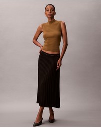 Calvin Klein - Pleated Crepe Midi Skirt