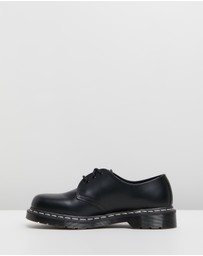 Dr Martens - Unisex 1461 White Stitch 3-Eye Shoes