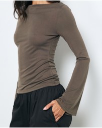 AERE - Marina Cupro Flared Sleeve Top
