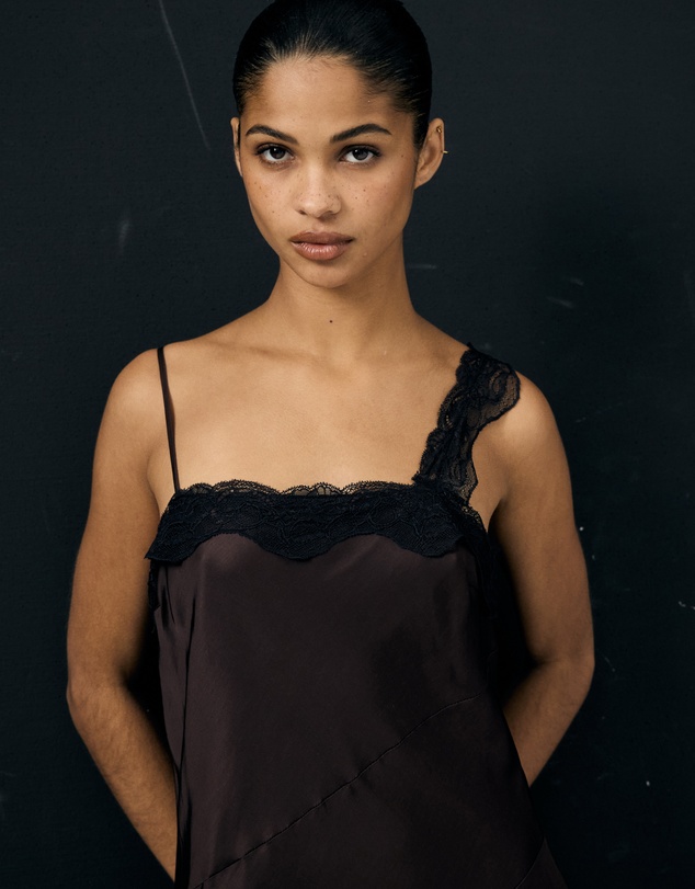 Lover - Calypso Lace Trim Asymmetric Mini Dress