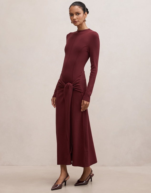 Forever New Petite - Irina Petite Long Sleeves Tie Knitted Dress
