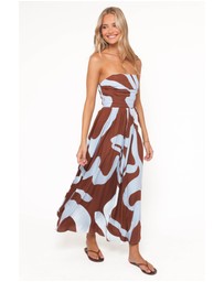 Petal & Pup - Nesta Maxi Dress - Brown/Blue
