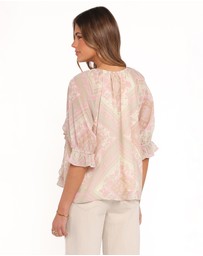 Petal & Pup - Arletta Ruffle Top - Sage Paisley