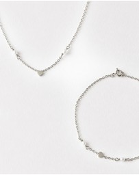 SAINT VALENTINE - Heart & Pearl Necklace - Silver