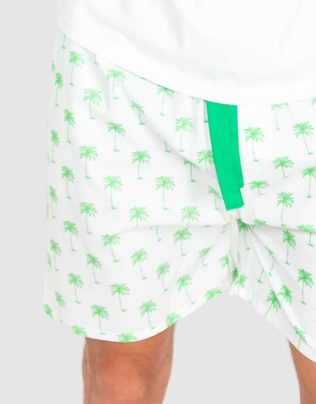 Sant And Abel - Men's Green Palm Tree Sleep Shorts