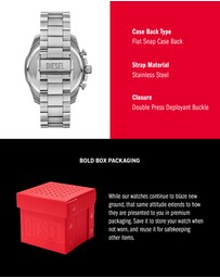 Diesel - Mega Chief Slim Silver Tone Analogue-Chronograph Watch