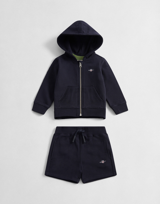 Gant - Shield Full Zip Hoodie, T-Shirt and Sweatshort Set