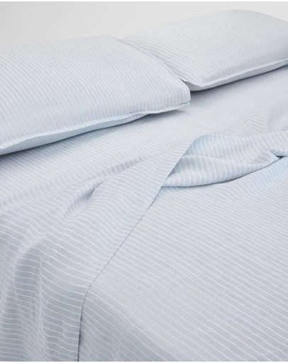 Country Road - Skye Linen Queen Flat Sheet