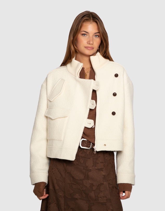 Belle & Bloom - Crystal Skies Cropped Wool Rib Jacket