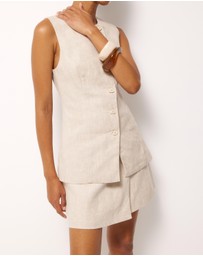 AERE - Linen Mini Wrap Skirt
