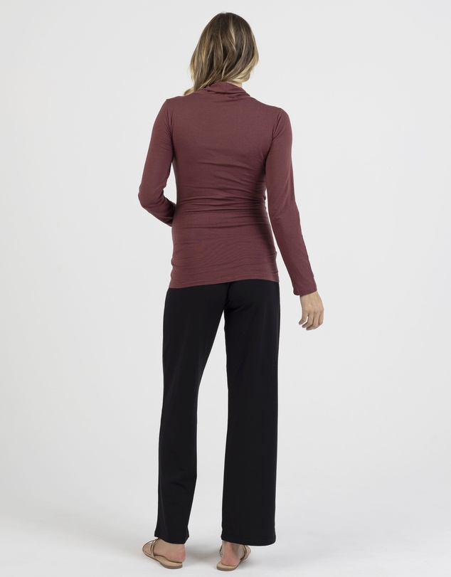 Angel Maternity - Maternity V-Neck Cross-Over Bamboo Long Sleeve Top