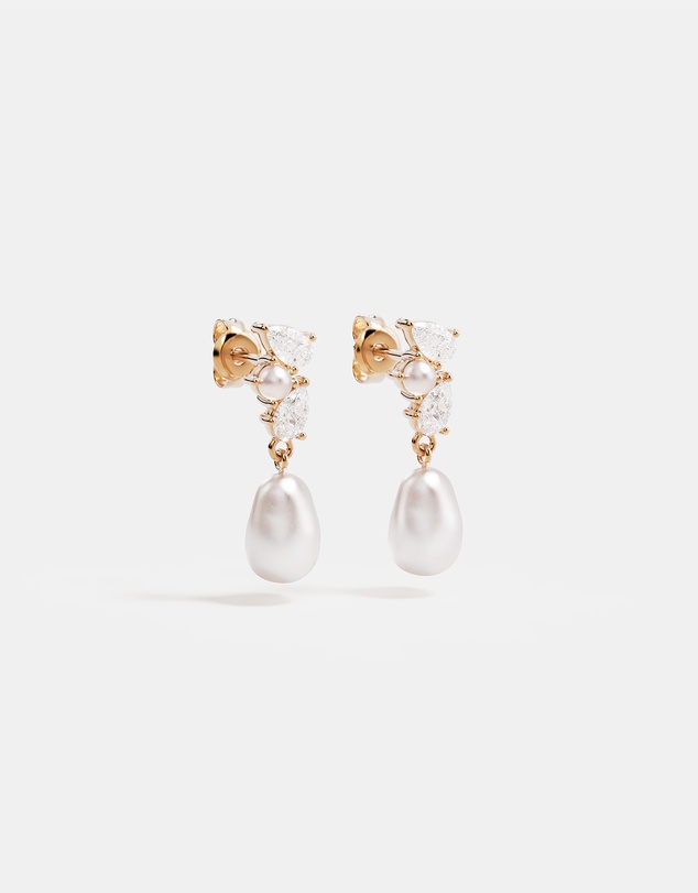 By Charlotte - Moments in Time Pearl Drop Earrings